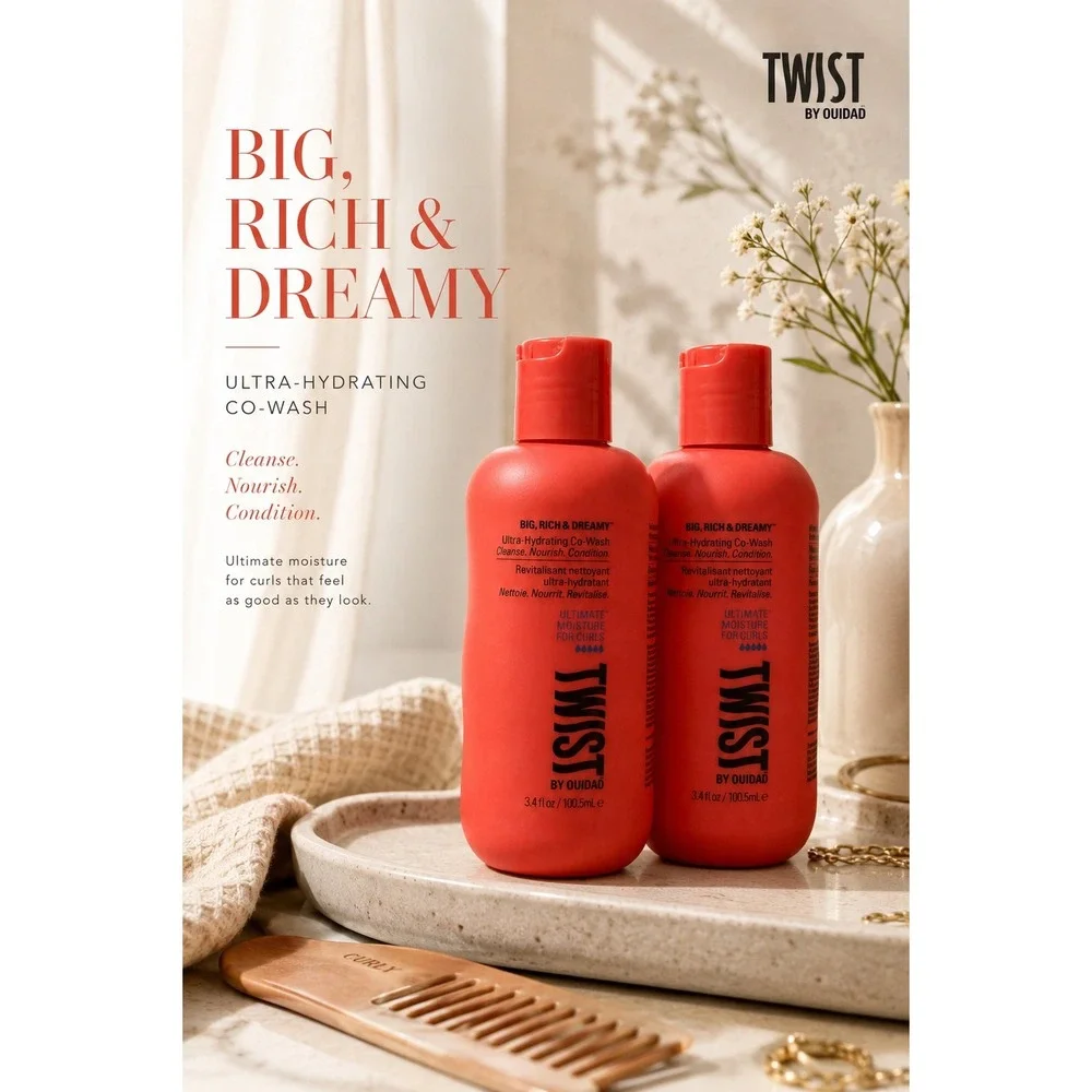TWIST by Ouidad Big Rich Dreamy Co-Wash 3.4 oz Lot of 2 Discontinued Sealed